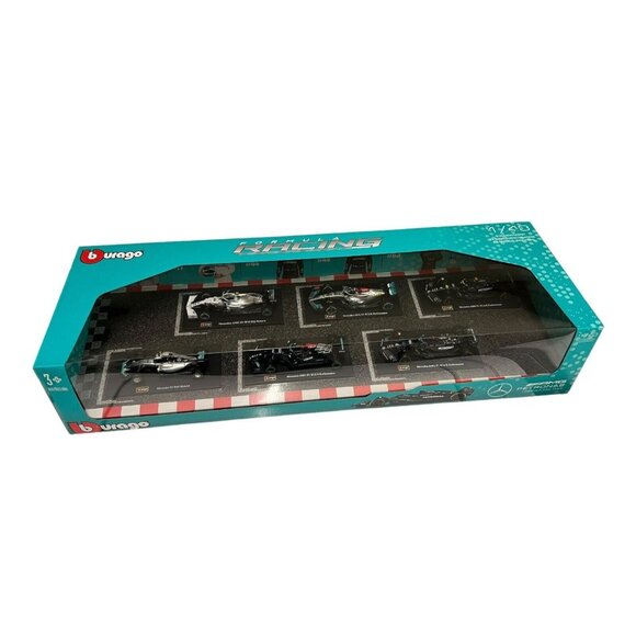 Bburago Mercedes Racing Formula F1 1:43 Scale Diecast Metal Cast 6 Pack NIB - Picture 2 of 9